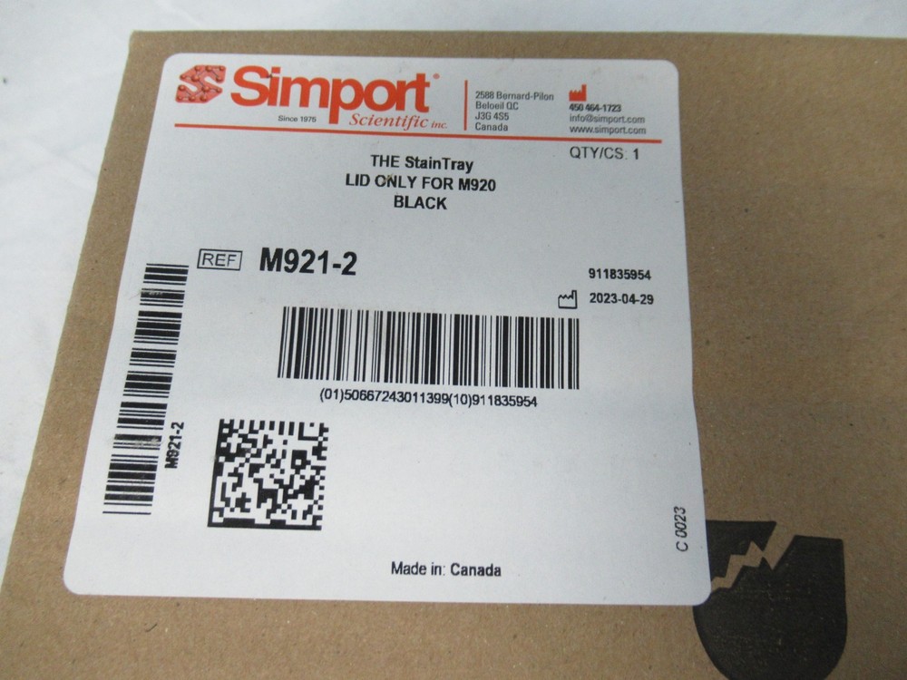Simport Scientifif StainTray Lid Only for M920 Black M921-2 (P3)