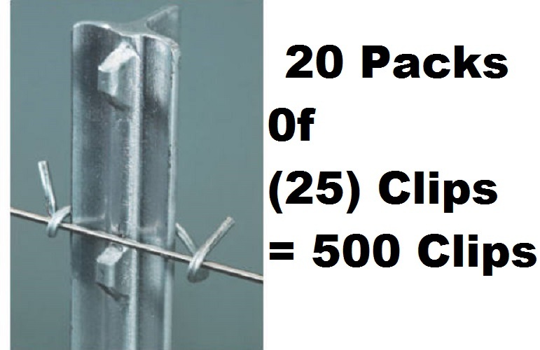 (20) packs Dare Products # 440 25 Count Studded T-Post Wire Fence Clips