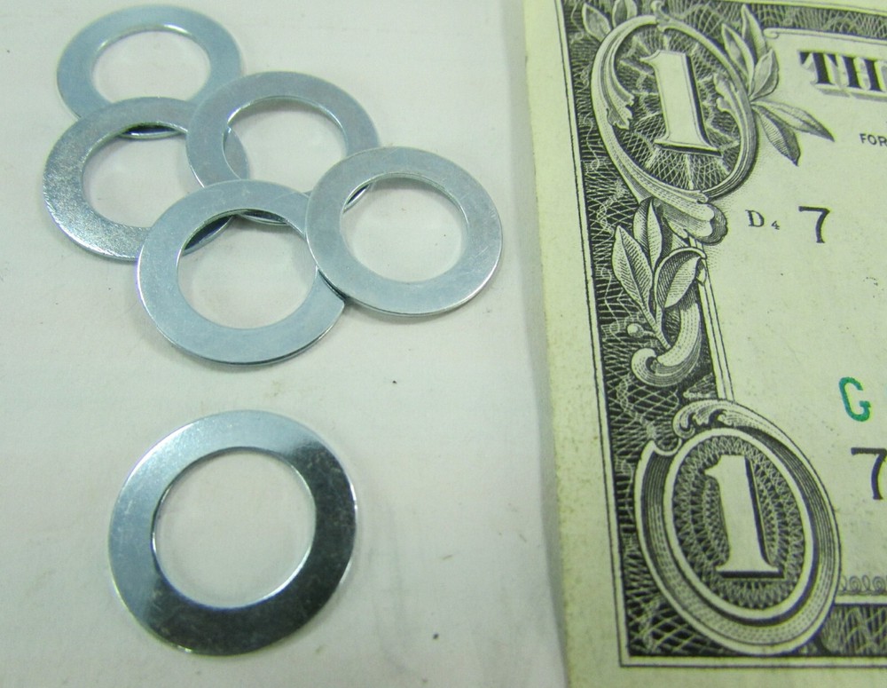 Lot 200 Thin Steel Shim Flat Washer .618″ OD x .392″ ID x .022 Thick Zinc Spacer