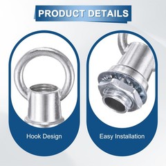 M METERXITY 4 Pack Light Fixture Hooks Ring Nuts,5kg Max Load 13mm ID M10 Thr…