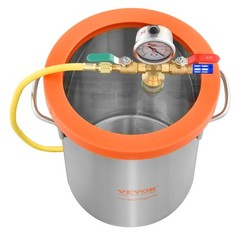 VEVOR Vacuum Chamber Tempered Glass Lid Vacuum 3 Gal Degassing Chamber Silicone