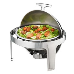 VEVOR 2-Pack Round Roll Top Chafing Dish Set with Full-Size 6Qt Pan Fuel Holder