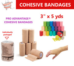 Self Adherent Cohesive Wrap Bandage Sports Athletic Tape 1″ x 5- 4″ x 5, 2/Pack