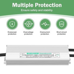 High PF 24V 400W LED Driver Power Supply, 90-170V AC to 24V DC Converter, IP6…