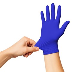 Bingold Disposable Gloves Nitrile 30PLUS, Cobalt Blue S Cardboard Cleaning Gloves