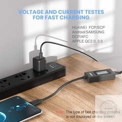 USB C Tester Power Meter 4-30V 0-6.5A Digital Multimeter, Type C Voltage Current