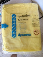 Dynarex 2141 Disposable Isolation Gown, Yellow – 50 Count
