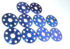 Titanium M6 FLAT DRILLED WASHER BURNT BLUE WASHERS NO RUST 23 DIAMETER