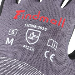 Safety Work Gloves MicroFoam Nitrile Coated Foam Gloves M-Size/12 set
