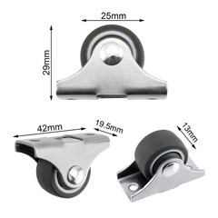 Quacc 4 PCS 1 Inch Fixed Caster Wheels Furniture Directional Casters Mini Cas…