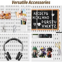 4 Pack Pegboard Panels Wall Organizer Pegboards Peg Board Brackets for Office