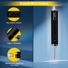 Cordless Soldering Iron Kit, 【2000mAh battery USB Rechargeable】Portable…