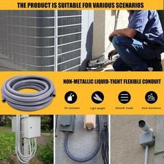 1-1/4″ Liquid-Tight Flexible Non-Metallic Conduit Kit with Connectors & Fittings