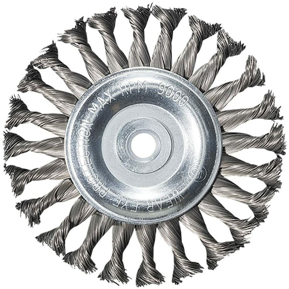 6″ Inch Knot Wire Wheel Brush for Angle Grinder 5/8-11″ Arbor – PACK OF 4
