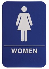 ADA Compliant, Restroom Signs, Blue, with Braille text 6″x9″