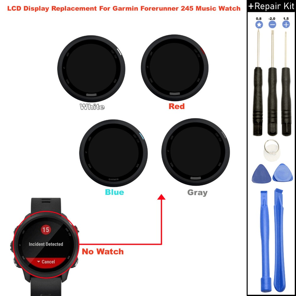 For Garmin Forerunner 245 Music GPS Train Smartwatch LCD Display Screen Repair