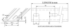 DIN Rail, 350 mm (~14 (13.8) Inch) NEW Pre-Cut 35x10mm Heavy Aluminum, Slotted