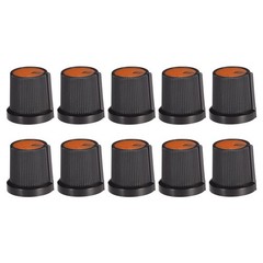 10Pcs 6mm Knob for Effect Pedal Amplifier Potentiometer Knob Black Orange