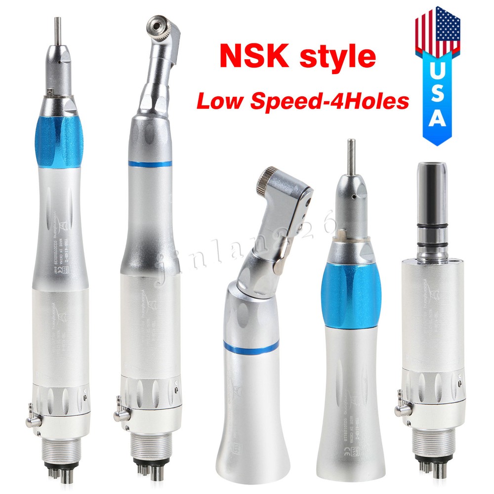 Dental Low Slow Speed Handpiece Contra Angle Straight Air Motor E-type 2/4 Holes