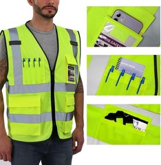 Men’s & Women’s Reflective Safety Vest – High Visibility ANSI Class 2, Large