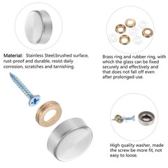 20 Pcs Stainless Steel Screw Cover Caps, 0.63″ Diameter Mirror Finish Fasteners