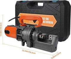 Electric Hydraulic Rebar Cutter, 1700W 110V, Cutting up to 1 in #8 4-25 mm Rebar
