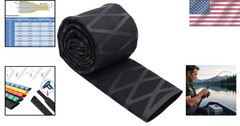 45mm Black Textured Shrink Tubing for Improved Grip on Fishing Rods and Tools
