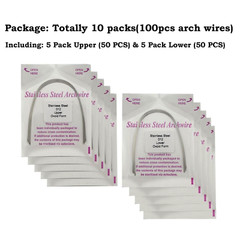 100PCS Orthodontic Arch Wire Stainless Steel Round Rectangular Ovoid Natural