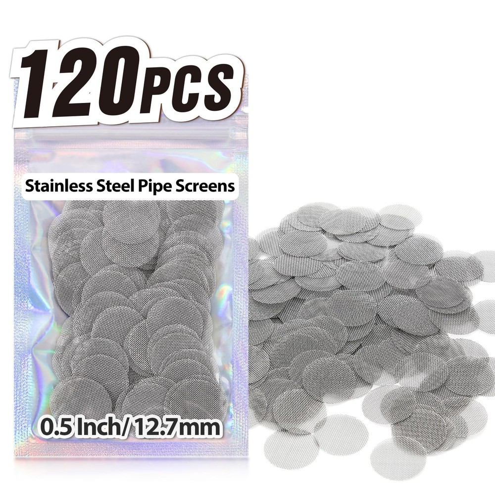 Pipe Screens 120pcs 1/2 Inch 12.7mm Stainless Steel Screen, 0.5 120Pcs
