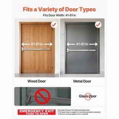Uimoso Push Bar Panic Exit Device for Doors with Exterior Lever, 41″