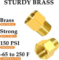 Brass Hose Pipe Fitting Reducer 1/4 Male To 1/2 Female Npt Adapter 80 Characters