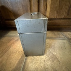 VTG Metal File Box & Key Lock Excelsior USA 12.5 x5.5×10 Gray Steel