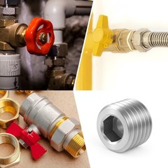 5 PCS 3/8″ NPT Male Pipe Plug Stainless Steel Pipe Plug Fitting Set Hex Counter
