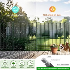 Welded Wire Fence 36inch x 2inch x 3inch Black PVC Coated Garden Fencing 50ft