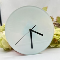 20PCS Sublimation Photo Frame Glossy Round Clock for Heat Press Blank Glass