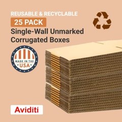 25 Pack Shipping Corrugated Cardboard Boxes Long 24″L x 8″W x 6″H, for Packing
