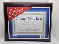 NuDell 18813M Award-A-Plaque 10-1/2 in. x 13 in. Document Holder – Mahogany New
