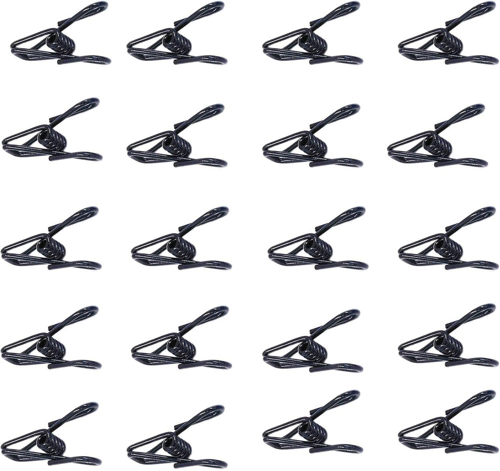 20-Pack 2″ Black Metal Clips – PVC Coated, Anti-Rust Chip Bag & Clothes Pins
