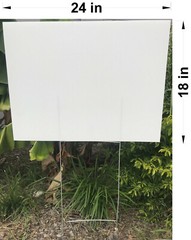 100 Pack White Blank Yard Signs 18′ ‘x 24” with 100 Double H-stakes 30”