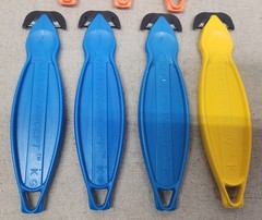 Lot Of 7 NEW KLEVER KONCEPT Safety Box Cutters MADE IN THE U.S.A. Blue Orange