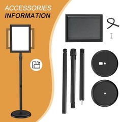 Hemndic Sign Stand Holder 8.5×11 Inches, Stand Up Sign Holder 8.5 x 11 with R…