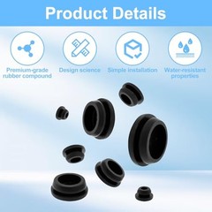 125Pcs Rubber Plugs for Round Holes, Durable and Long Service Life, 8 Sizes Hole