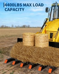 Clamp on Debris Forks to 60inch Bucket 4000lbs Clamp on Pallet Forks w/ 6 Tines