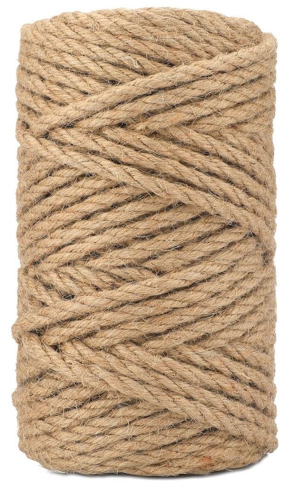 jijAcraft Natural Jute Twine – 164 Feet, 1/4 Inch (6mm) Garden Twine for Clim…