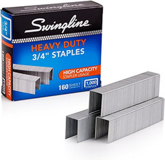 Staples Heavy Duty 3/8 Inch Length 60 Sheet Capacity 100 Strip 1000 Bx 1 Pk