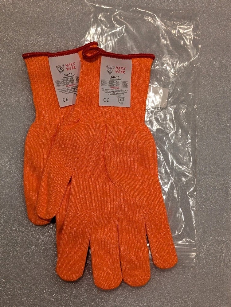 New pair! Maxx Wear 2XL Spectra Guard cut resistant glove (CR13) Orange