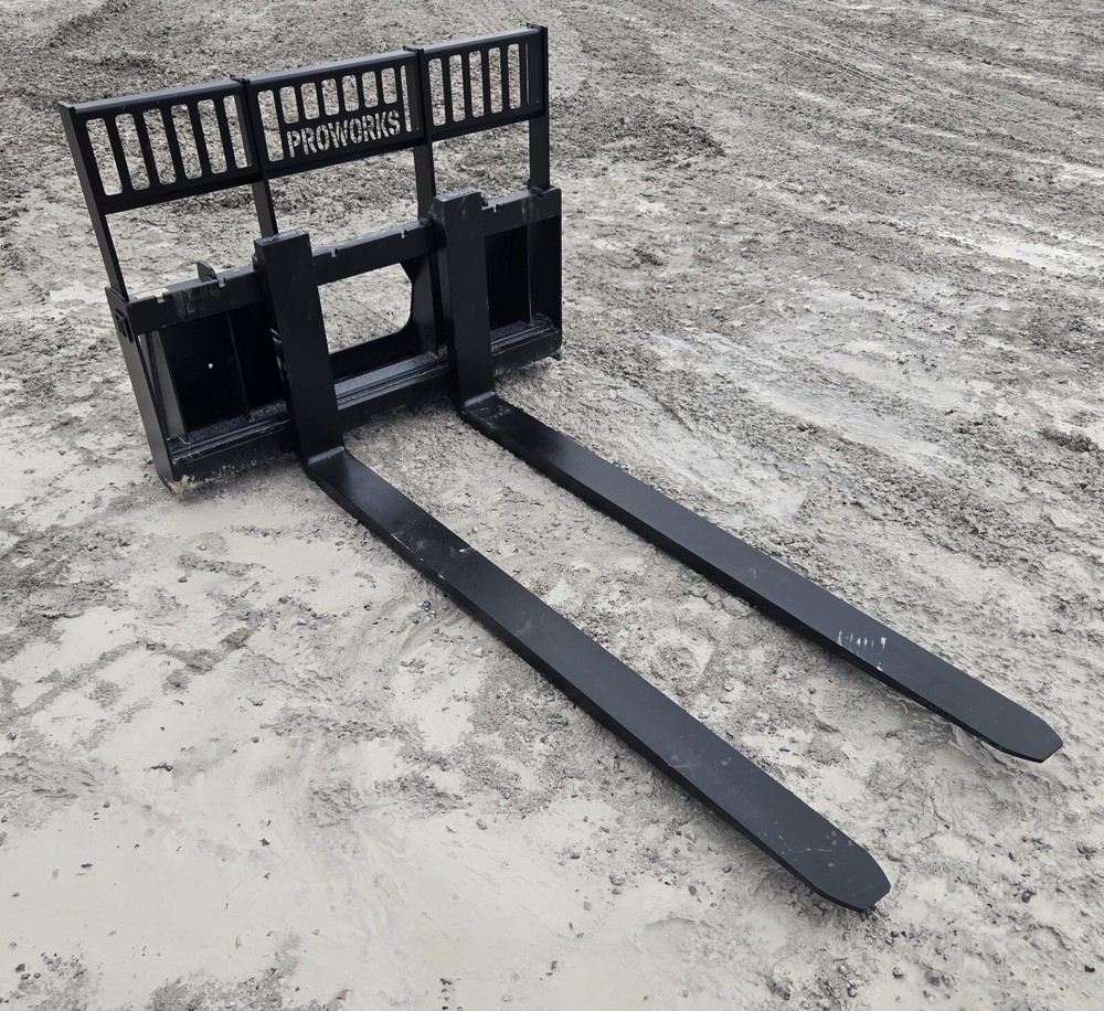 Pro Works 72″ Long 8,000 Pound Class III Pallet Forks Skid Steer Attachment