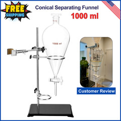 1000ml Heavy Wall Conical Separating Funnel with 24/29 Fitting and PTFE Stopcock