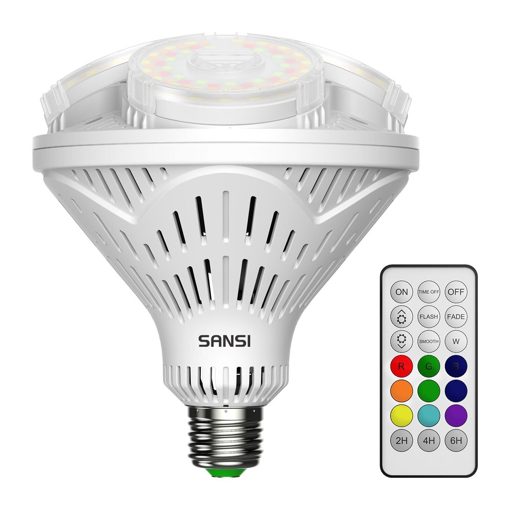 SANSI RGB LED Light Bulb 4000LM 40W(260W Equivalent) Dimmable with Timing Remote