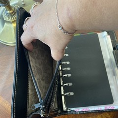 Compact Franklin Covey Planner Black Magnetic Snap 6-Ring & Accessories